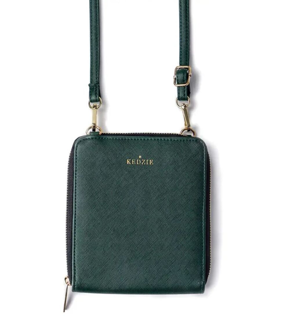 Kedzie Little Bag Mini Hipster w/ Shoulder Strap Vegan Leather Green NWT